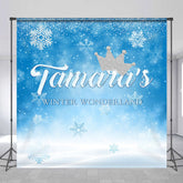 Lofaris Winter Wonderland Snowflake Custom Birthday Backdrop